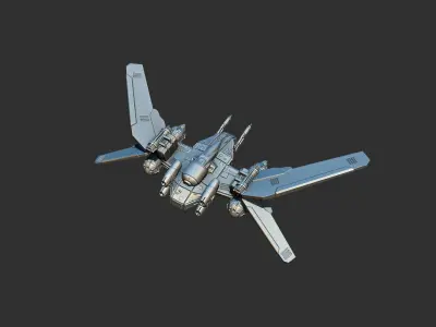 Combat spacecraft 3D print model