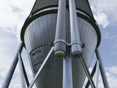 Corn Silo - Version 2 Aluminum Case - High-Poly 3D model