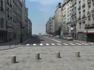 Paris street set - Rue du faubourg Saint Martin 3D model
