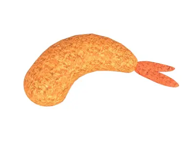 Fried Shrimp V1 002 Low-poly 3D model