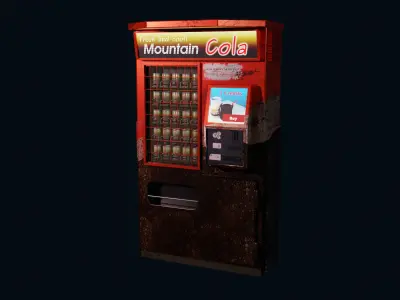 Cyberpunk vending machine Low-poly 3D model