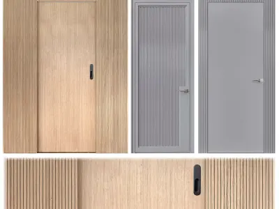 Corrugated door 3D model