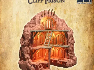 Old Cliff Prison Tabletop Terrain 28 MM 3D print model