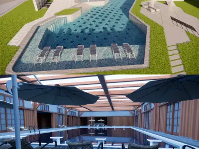 collection swimming pools -B2 3D model