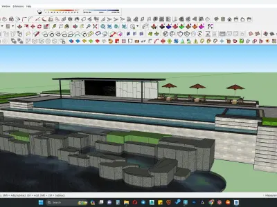 Pool area 3d model 3D model
