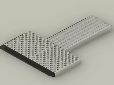 Tactile Paving Set Warning 400x400mm  Directional 700x300mm Conc 3D model