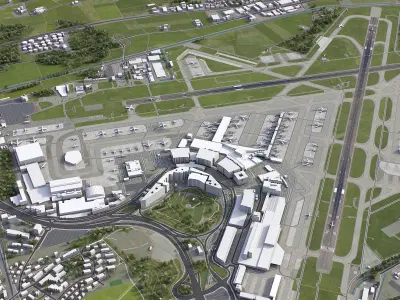 Zurich Airport Low-poly 3D model