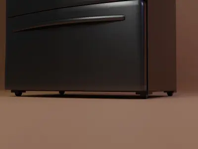 French Door Refrigerator Low-poly 3D model