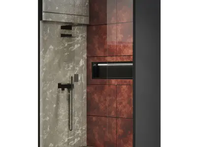 Corner Shower Cabins 09 Low-poly 3D model