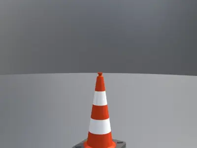 Traffic Cone 500 mm Low-poly 3D model
