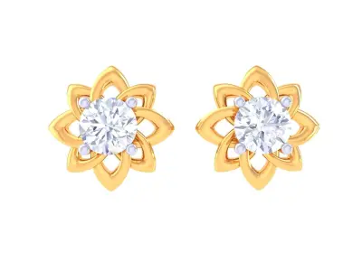 Solitaire Super Light Weight Earring Pendant Set 3D print model