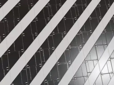 Black and White Diagonal Stripe Sci-fi Panel PBR Seamless Texture