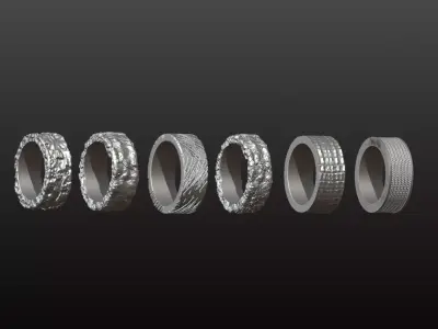 3D Ring Organic Textures 3D print model