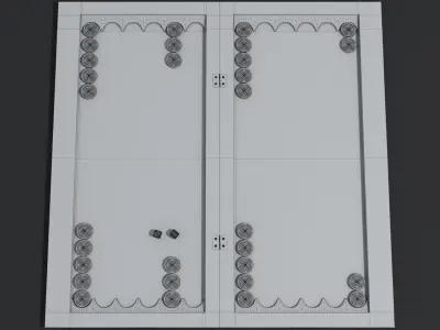 Backgammon 3D Model door with pattern Free 3D model