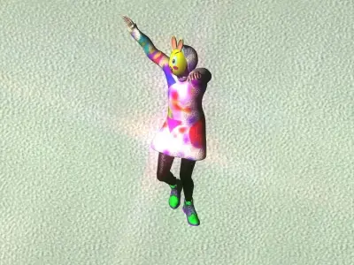Surprised Bunny The Street Clowns member Low-poly 3D model