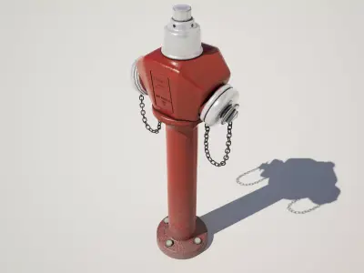  Fire Hydrant Low-poly 3D model
