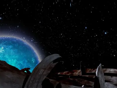 Alien Landscape  cartoon Fog planet stalagmites fiction  3D model