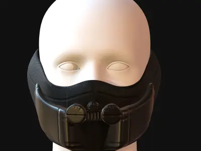 Gas mask helmet 3d model scifi Low-poly  Low-poly 3D model