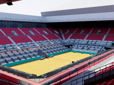 Caja Magica - Madrid Tennis court Low-poly 3D model