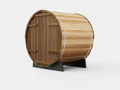 Barrel Sauna for 6 Person Low-poly 3D model buy