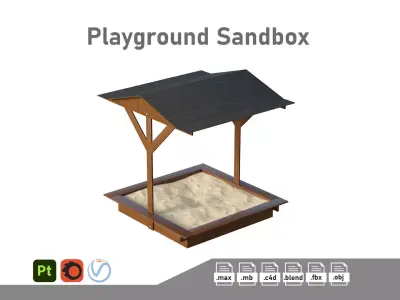 Playground Sandbox Low-poly 3D model