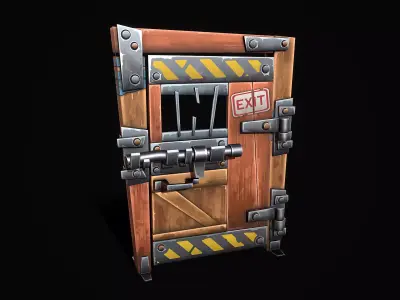 Stylized Shelter Door Low-poly 3D model