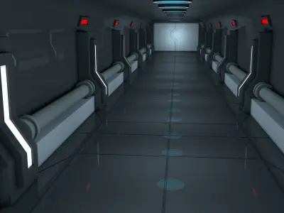 Sci Fi Corridor 3D model 4