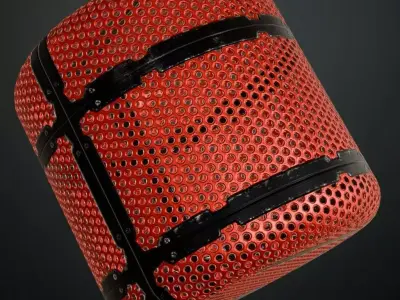 Dark Scratched Perforated Metal PBR SEAMLESS Texture