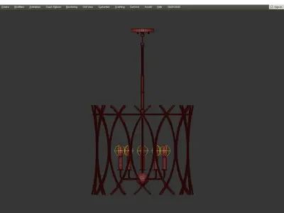 WOVEN BAMBOO CHANDELIER Low-poly 3D model