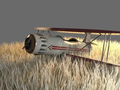 CRASH AIRPLANE Low-poly 3D model