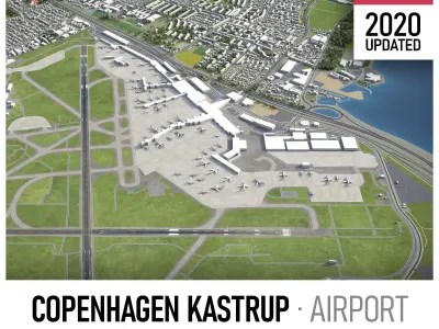 Copenhagen Kastrup Airport Low-poly 3D model
