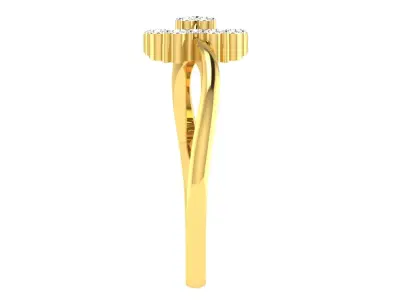 Light Weight Gold Diamond Rings-R-4153 3D print model