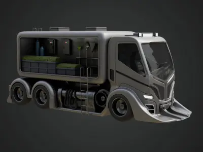 Futuristic Landscaping Truck 3D model