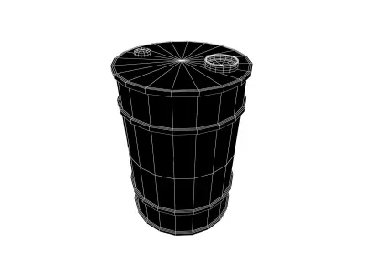 Oil Barrel v1 012 Low-poly 3D model