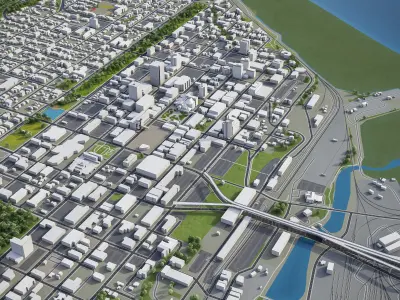 Anchorage - City 3D Model Low-poly 3D model