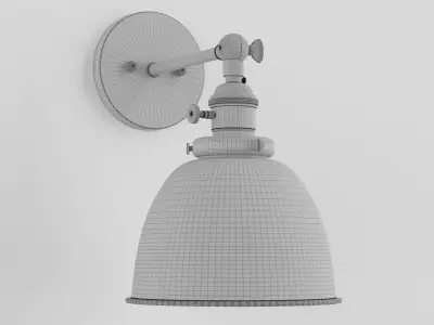 Permo Metal Dome Shade Sconce 3D model