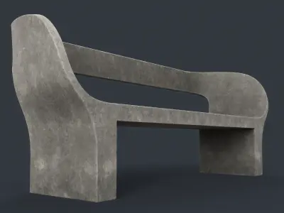 Modern Outdoor Bench 30 PBR Game Ready Low-poly 3D model