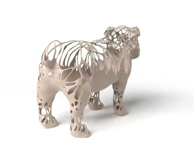 Bulldog Dust Voronoi Low-poly 3D model