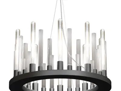 Titan chandelier made of wooden rods 3D model