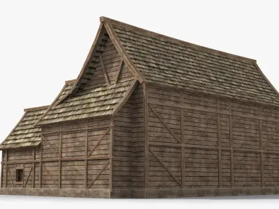 Medieval house x31 Low-poly 3D model