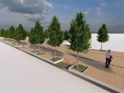 park-public bolvar-Private Landscape 3D model