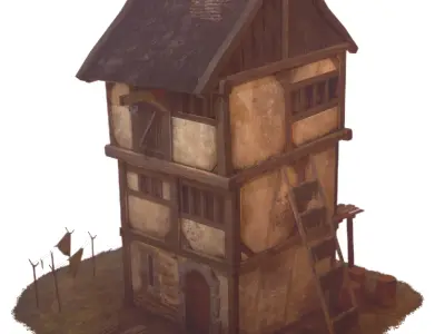 Crooked House Low-poly 3D model