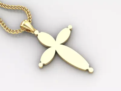 Light Gold 18K Cross Pendant 1CP078 3D print model