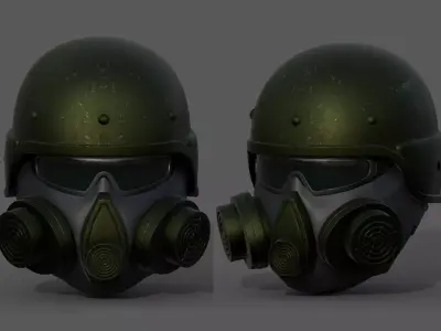 Helmet scifi gas mask futuristic technology cyborg artfiction  Low-poly 3D model