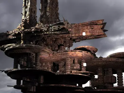 Heavens Cross Holy Flying City 5  3D model