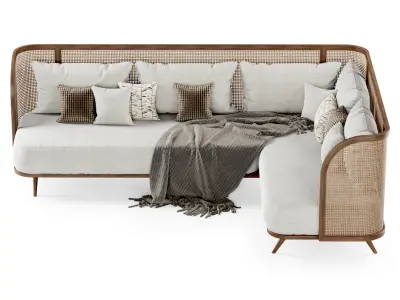 Large corner garden sofa HLC  3D model