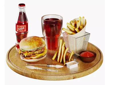BurgerSet Low-poly 3D model