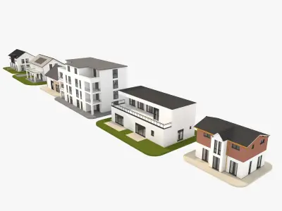 Modern German houses 3D model