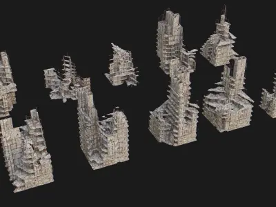 Ruins Pack Low-poly 3D model purchase