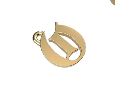 Gothic Letter O Pendant 3D print model purchase